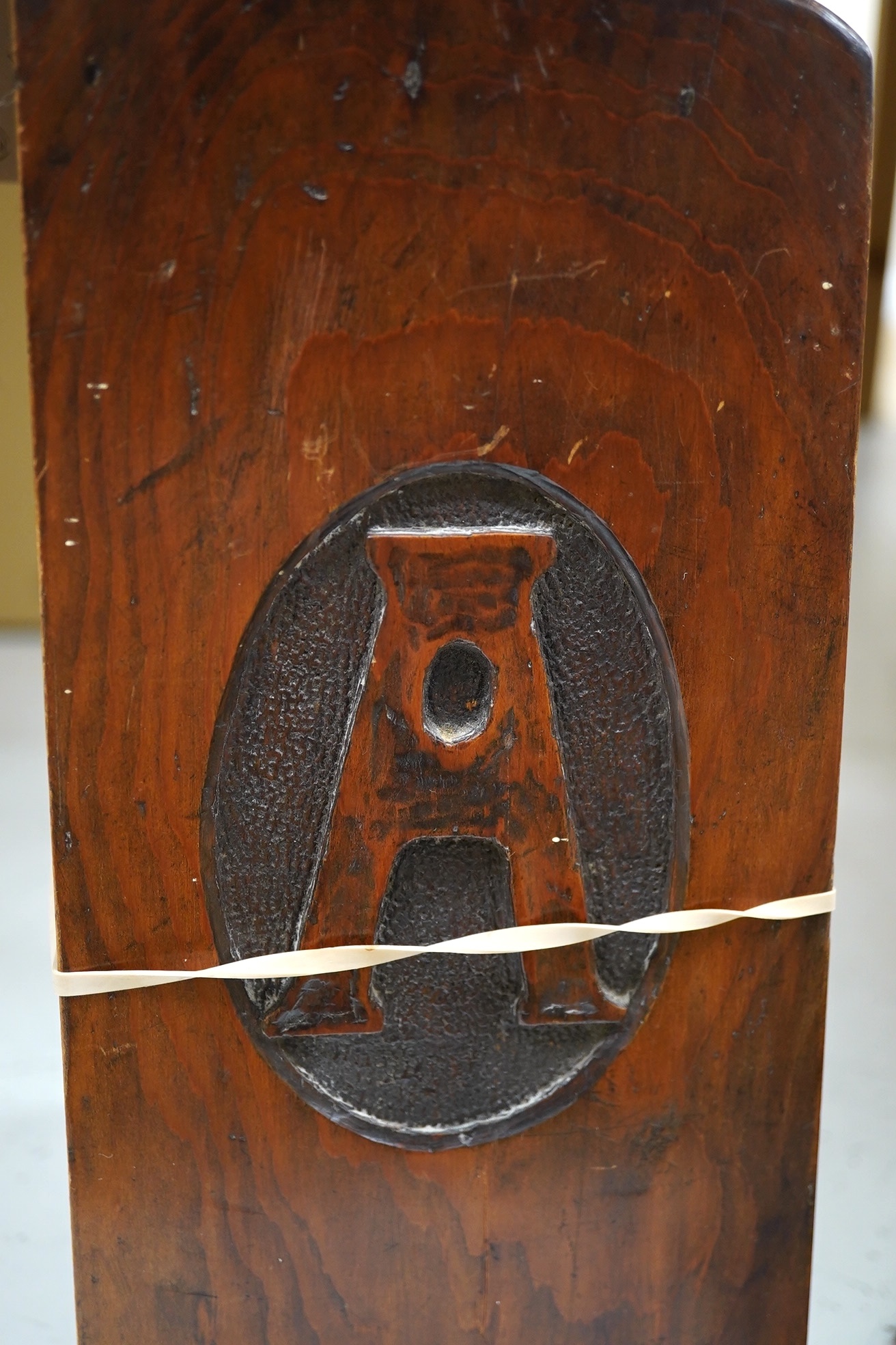 A 19th century oak medicine box and folding shelf unit, medicine box 42cm high. Condition - both need re polishing